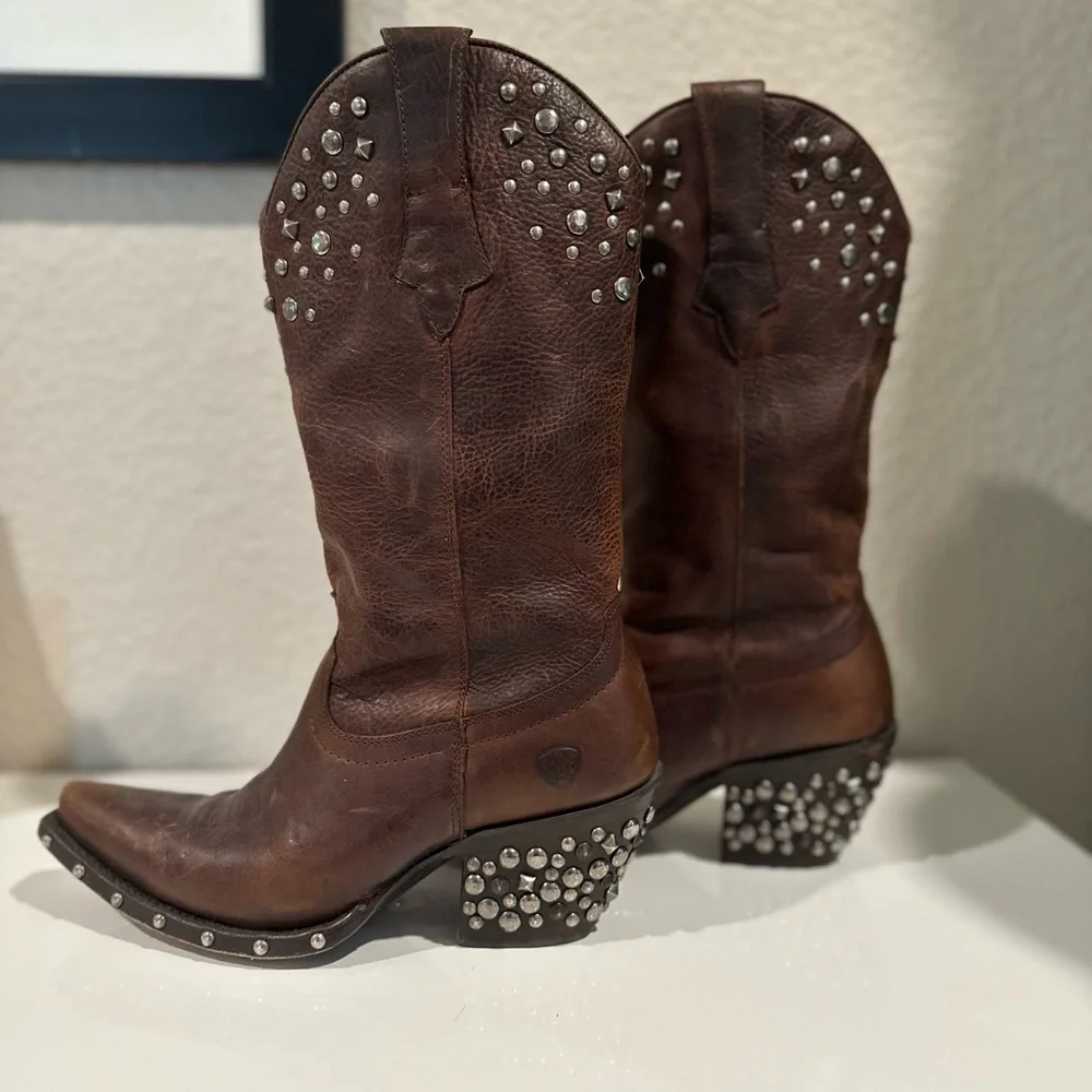 Ariat Studded Cowboy Boots Size 7 - Picture 4 of 5